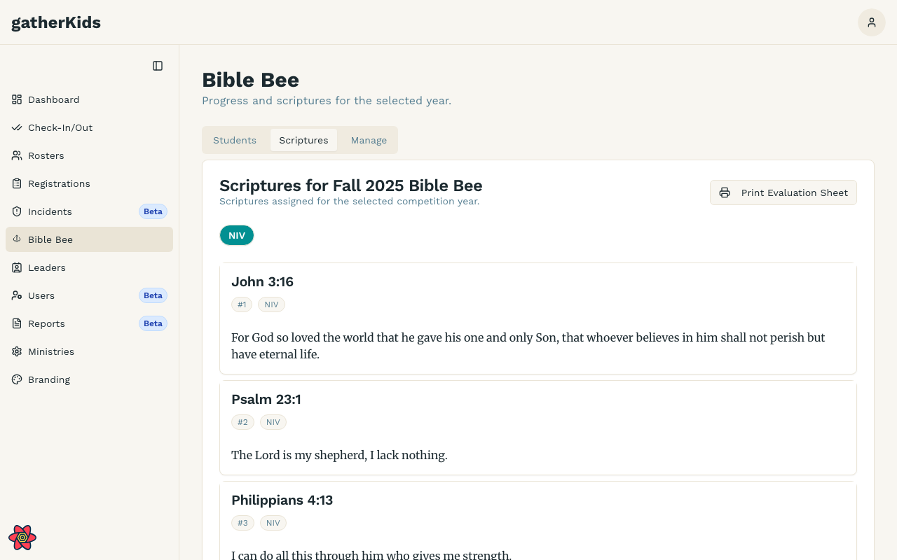 Bible Bee progress